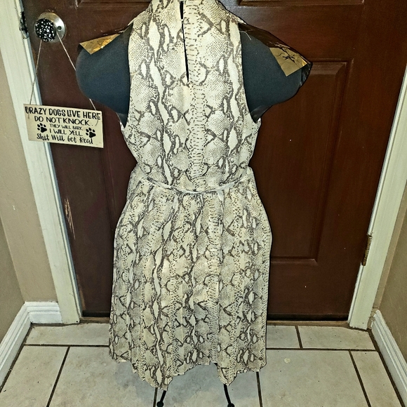 5/35 NWOT H&M DRESS SZ 8 DEEP V NECK SHEER PLEATED - Picture 5 of 7